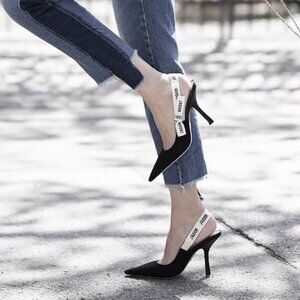 Dior J'adior Black Technical Fabric Pumps